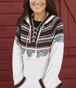 Hooded Pullover Alpaca Sweater-WS307